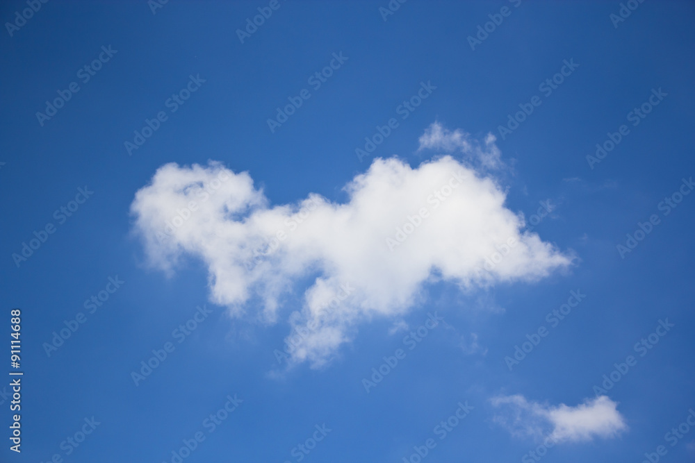 Isolated white cloud on blue sky background Isolated white cloud on blue sky background