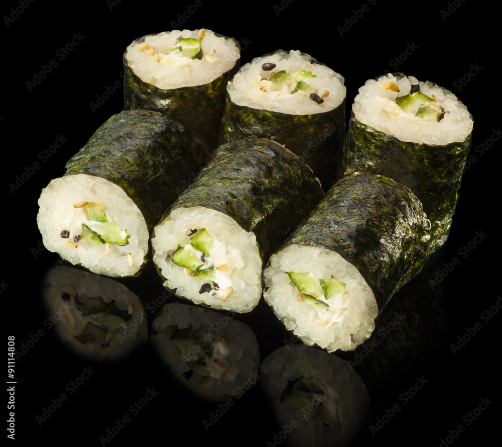 Sushi Roll with Cucumber and cream cheese Sushi Roll with Cucumber and cream cheese