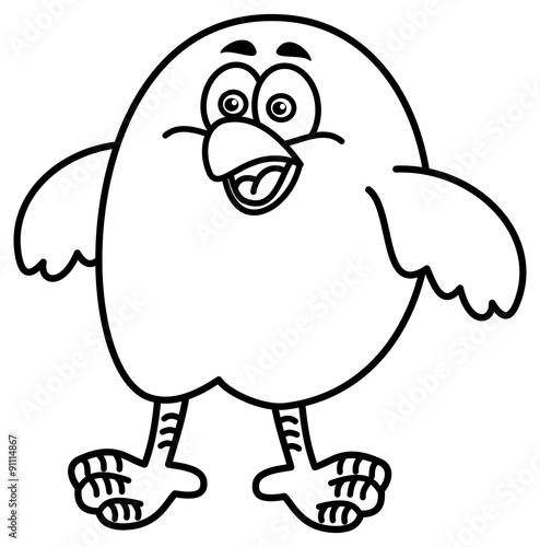 small bird smiling for coloring