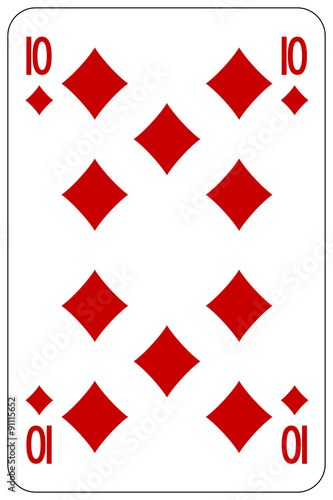 Poker playing card 10 diamond