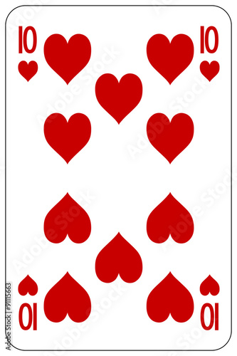 Obraz na płótnie Poker playing card 10 heart w salonie