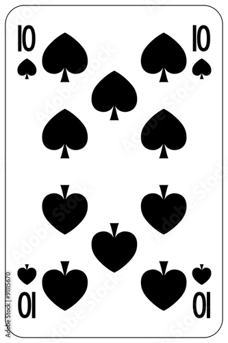 Poker playing card 10 spade