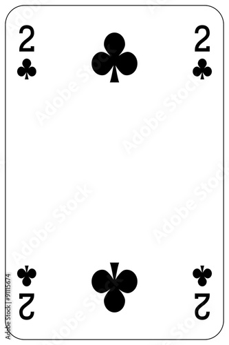 Poker playing card 2 club