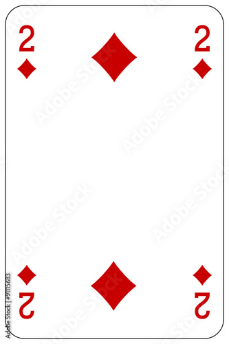 Poker playing card 2 diamond