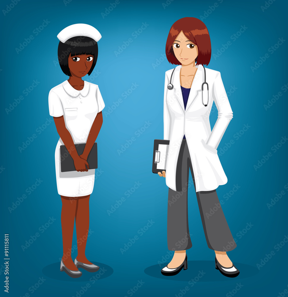 Nurse and Doctor Full Cartoon Vector Illustration Nurse and Doctor Full Cartoon Vector Illustration