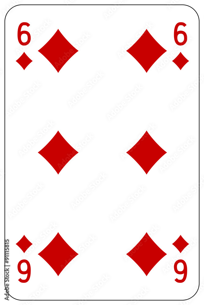 Obraz premium Poker playing card 6 diamond