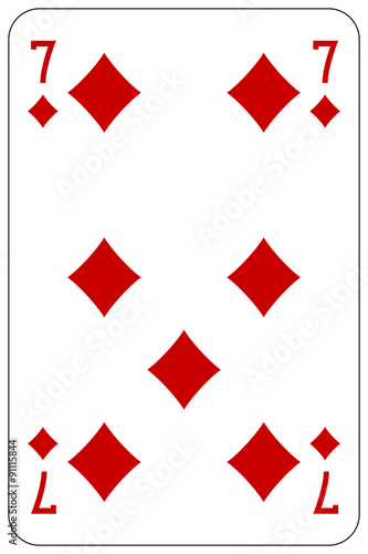 Poker playing card 7 diamond