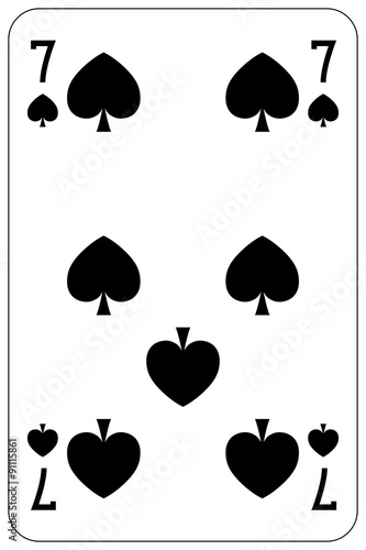 Poker playing card 7 spade