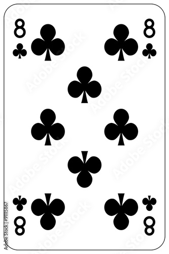 Obraz na płótnie Poker playing card 8 club w salonie
