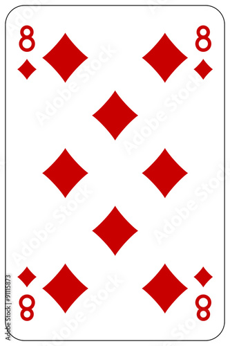 Poker playing card 8 diamond