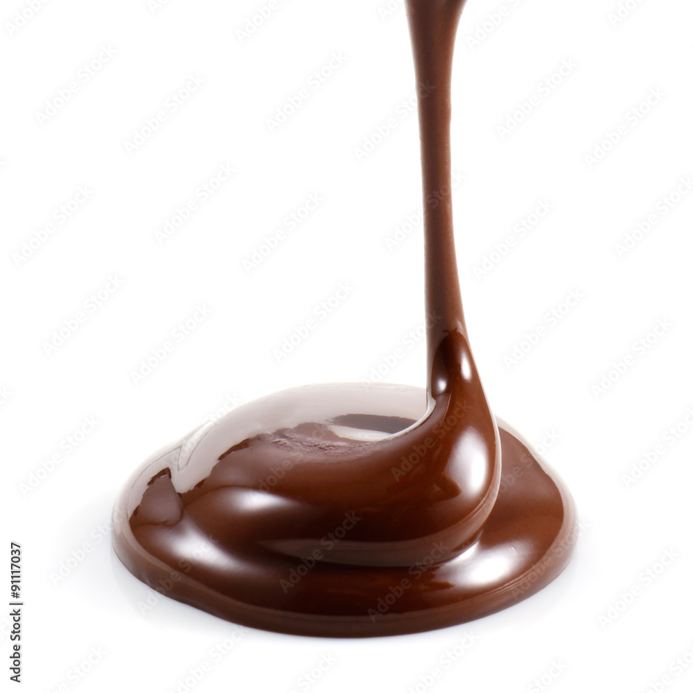Hot melted chocolate isolated on white background Hot melted chocolate isolated on white background