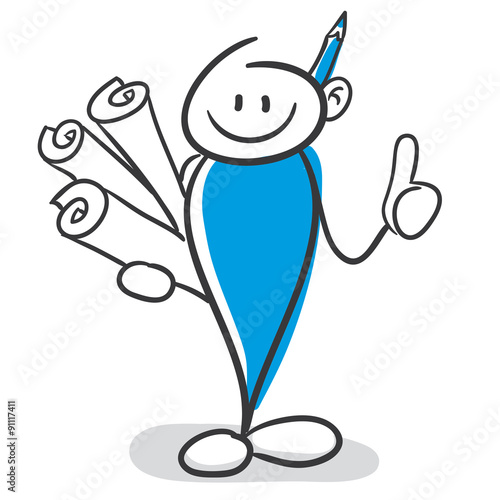 Stick Figure Series Blue