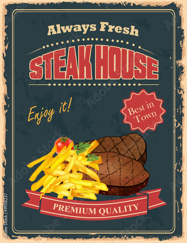 Vintage Steak House poster