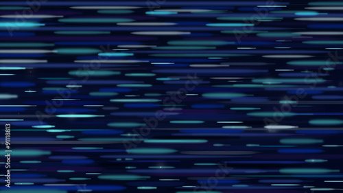 Starry night sky abstract background. Motion blur blue, turquoise, aquamarine transition lines. Digital background raster illustration. 