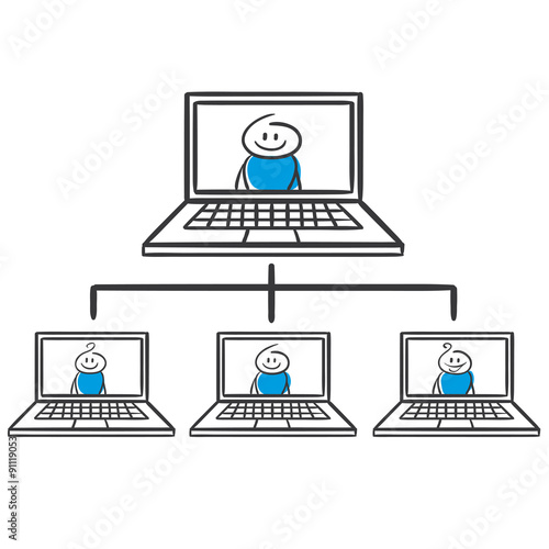 Stick Figure Series Blue