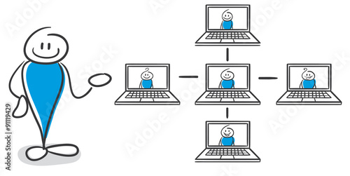Stick Figure Series Blue