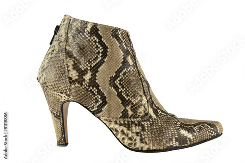 Shoes made of snake skin