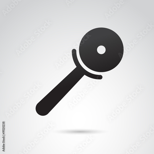 Pizza knife vector icon.