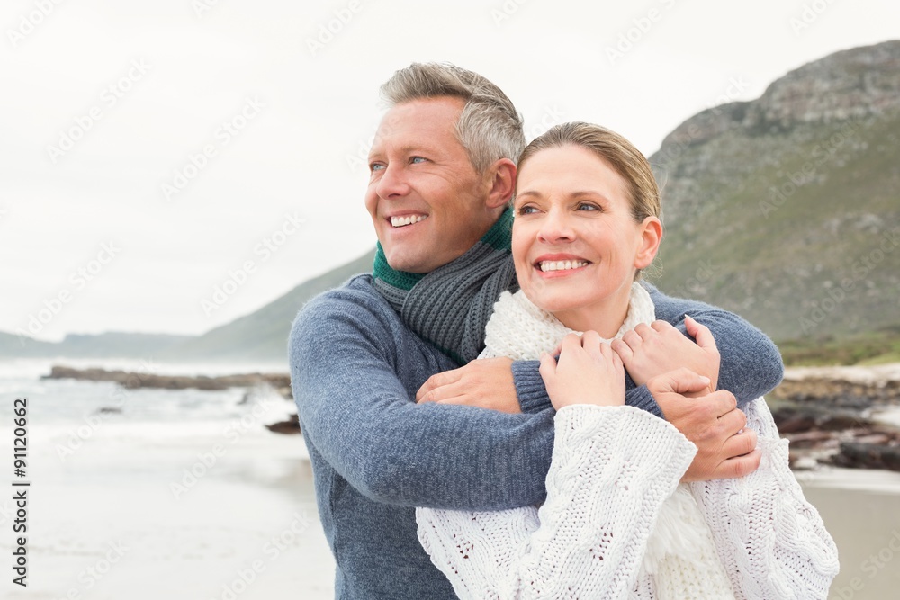 Fototapeta premium Cute couple standing and holding each other