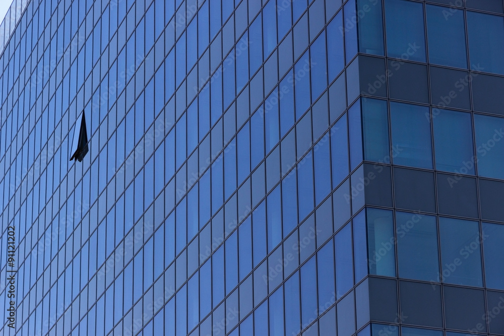 Obraz premium Modern Office Tower with Opened Window