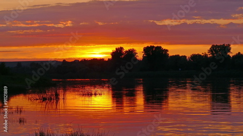 Wallpaper Mural river sunset landscape, timelapse
 Torontodigital.ca