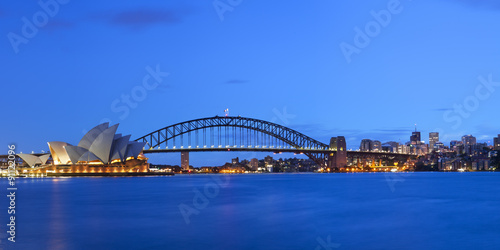 Harbour Bridge and Sydney skyline, Australia at dawn