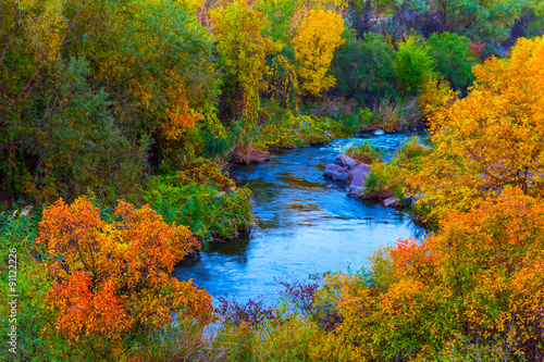 autumn river scene