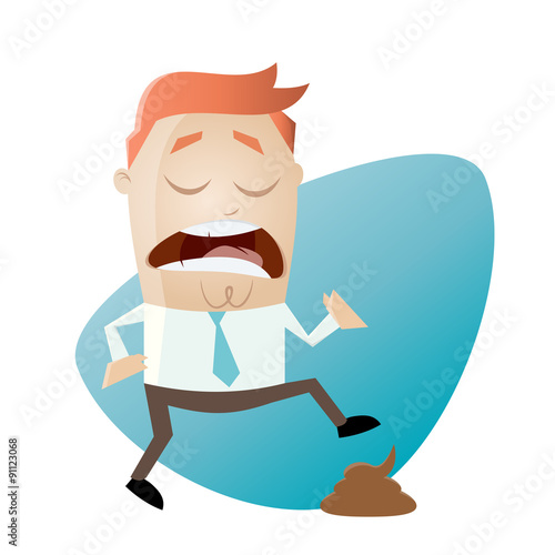 hundehaufen treten business mann