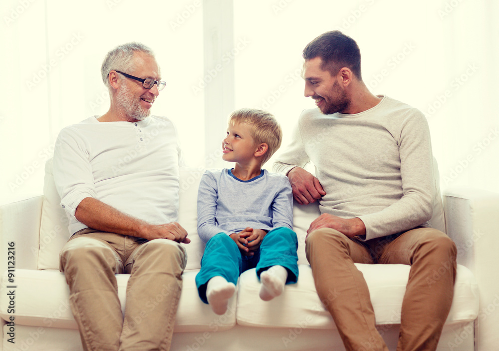 smiling family at home