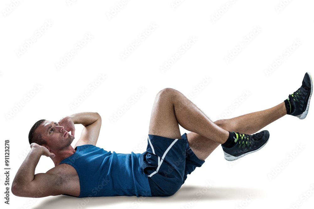 Man doing tummy crunches