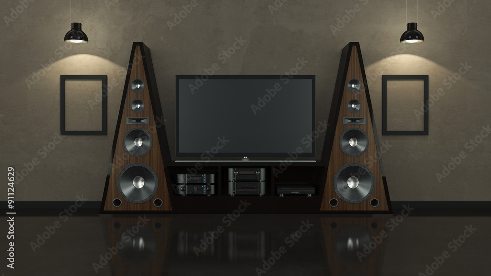 Fototapeta premium Modern living room home cinema