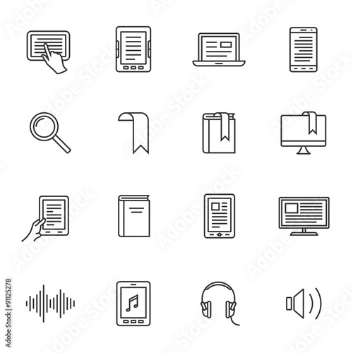 E-book and audio books icons