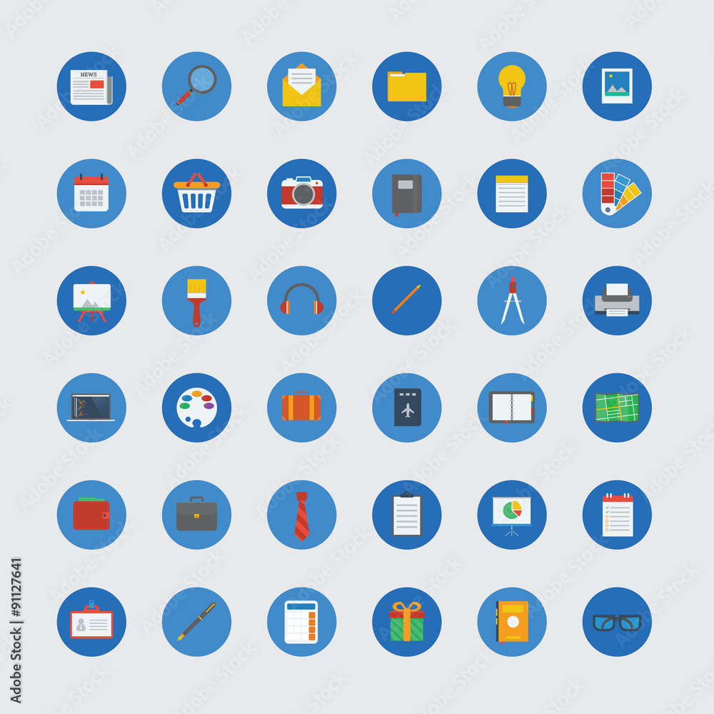 Circle icon collection set with flat design Circle icon collection set with flat design