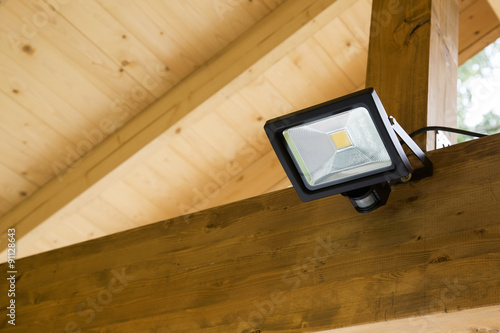 led projector with motion sensor in outdoor carport