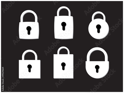 Vector  icon closed padlock set