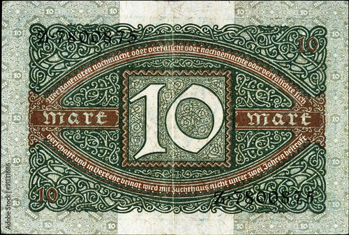 Historische Banknote, 6. Februar 1920, Zehn Mark, Deutschland