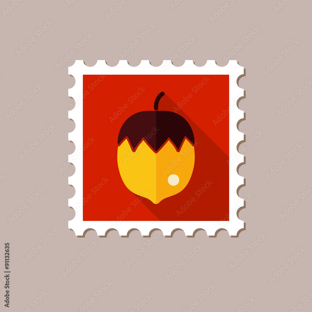 Nut flat stamp with long shadow Nut flat stamp with long shadow