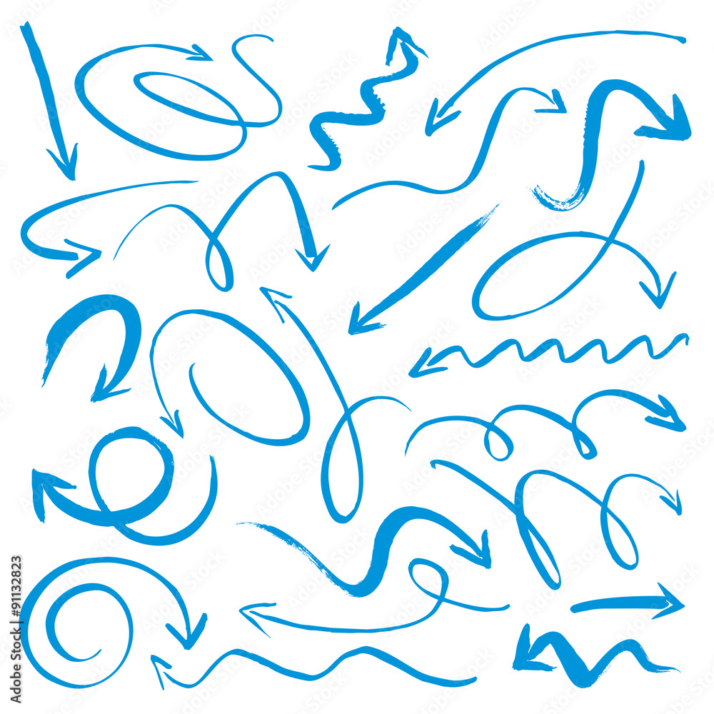 Obraz premium Collection of Blue vector arrows