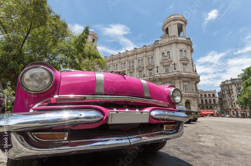 Pink car in Old Havana, Cuba