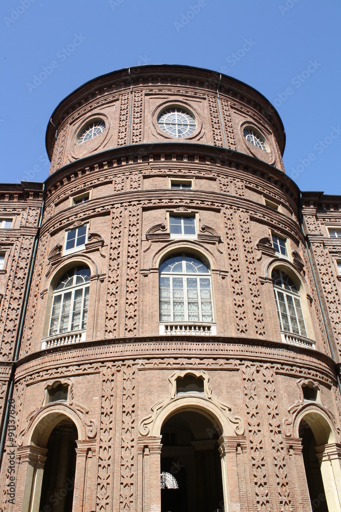 View of Carignano Palace in Turin, Italy