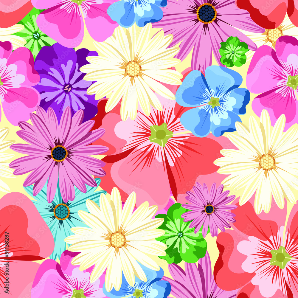 Beautiful floral pattern. Seamless pattern. Flowers. Bright buds, leaves, flowers. Flowers for greeting cards, posters, flyers. Flower shop. Seamless vintage tropical flower pattern vector. Beautiful floral pattern. Seamless pattern. Flowers. Bright buds, leaves, flowers. Flowers for greeting cards, posters, flyers. Flower shop. Seamless vintage tropical flower pattern vector.