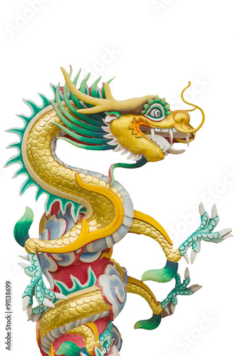 Wallpaper Mural Dragon statue in white background Torontodigital.ca