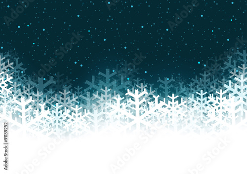 Christmas Background - Abstract Illustration with Snowflakes, Vector