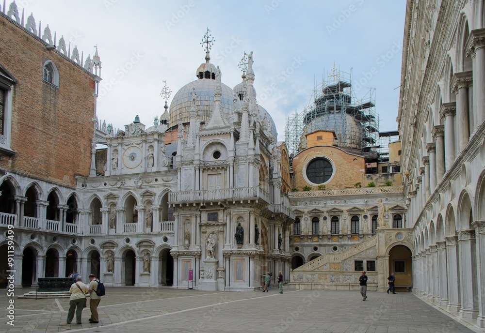 Palazzo Ducale inner court view, Venice