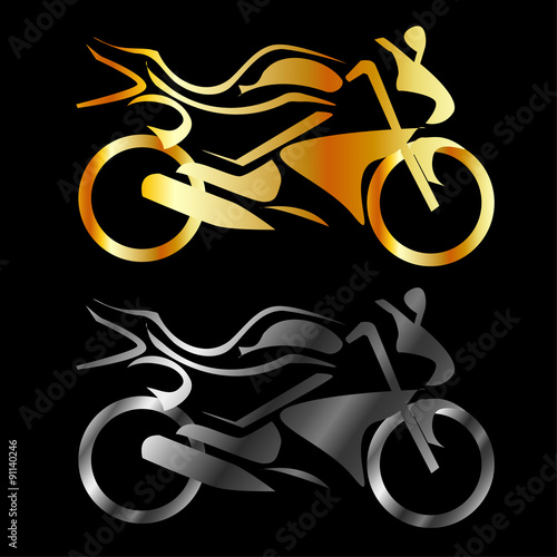 Abstract drawing of a motorbike 