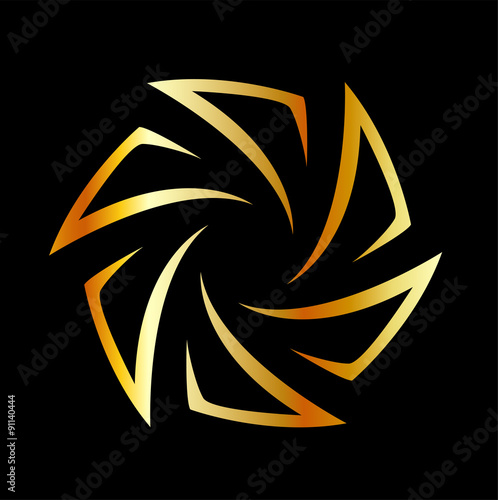 Golden aperture logo