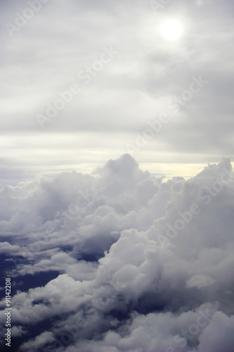 sky and cloud in plane view