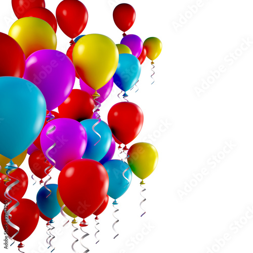 3d colorful balloons
