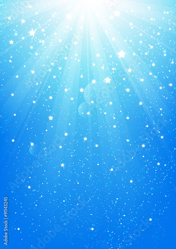 Shiny lights on blue background