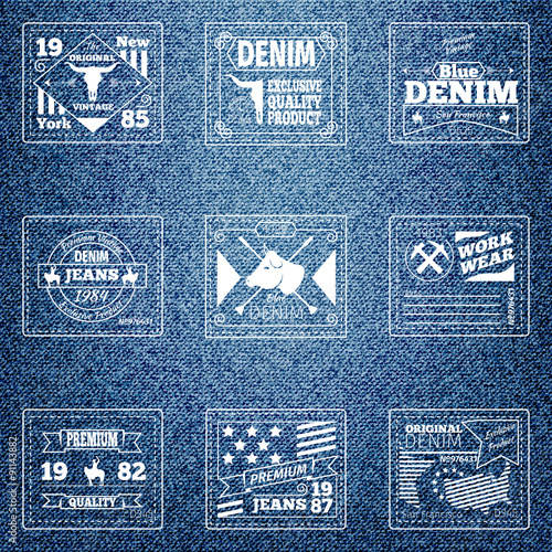 Original authentic denim jeans labels